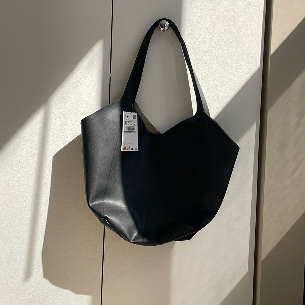 Zara faux leather tote bag
